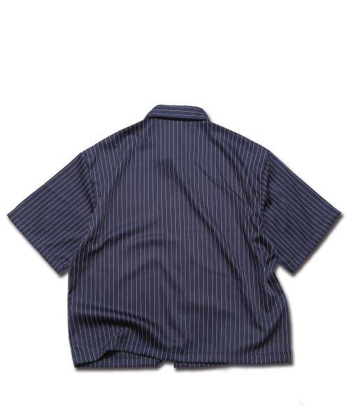 Кроп рубашка в тонкую полоску Pinstripe — Navy