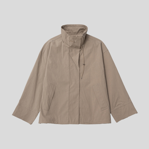 LS_Drawstring neck jacket_BEIGE