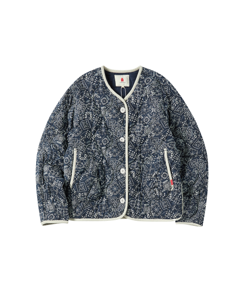 W PADDED PRINTING JUMPER [NAVY]