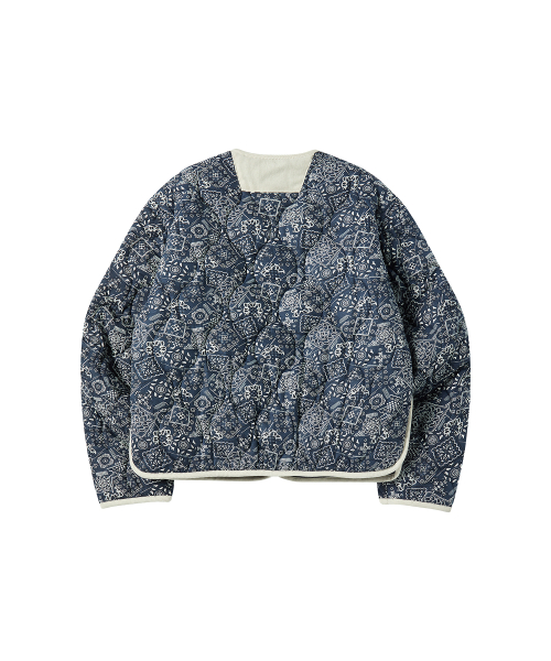 W PADDED PRINTING JUMPER [NAVY]