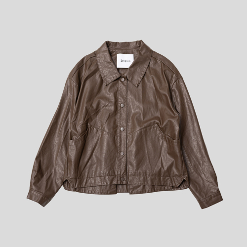LS_Back pleat leather jacket_2color