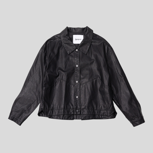 LS_Back pleat leather jacket_2color