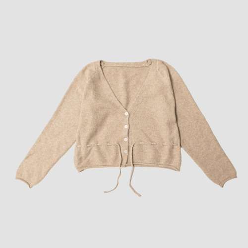 LS_Drawstring knit cardigan_2color