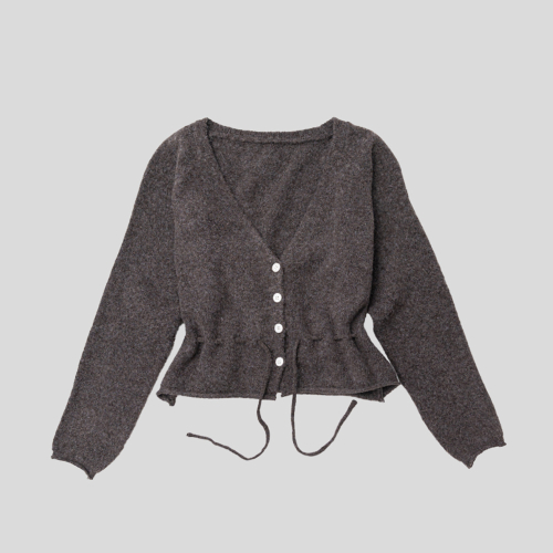 LS_Drawstring knit cardigan_2color