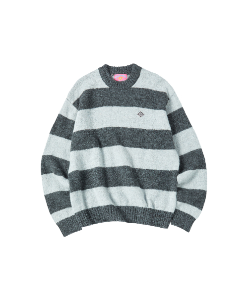 HAIRY STRIPE PULLOVER [CHARCOAL]