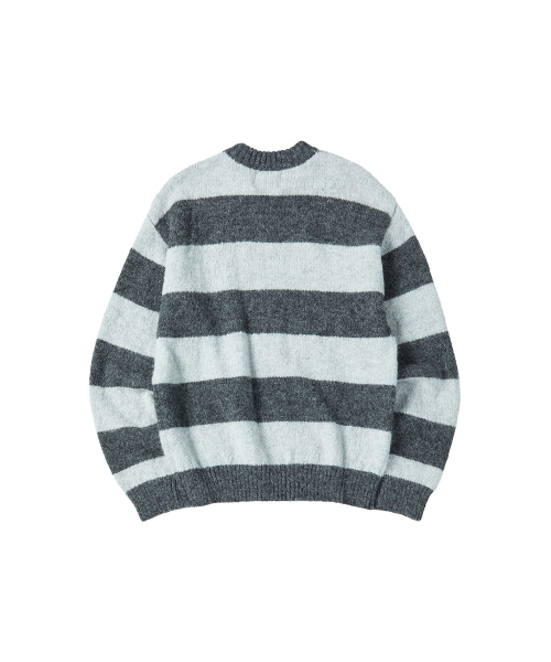 HAIRY STRIPE PULLOVER [CHARCOAL]