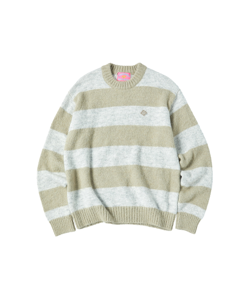 HAIRY STRIPE PULLOVER [KHAKI]
