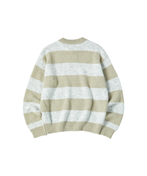HAIRY STRIPE PULLOVER [KHAKI]