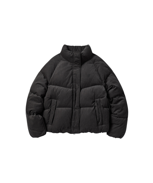 W CORDUROY SHORT PUFFER [CHARCOAL]