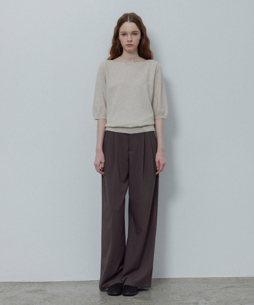 Фирменные осенние слаксы с двумя защипами, Brown