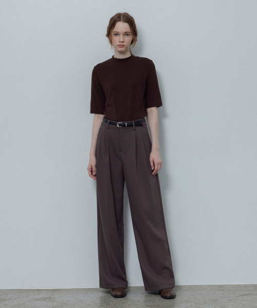 Фирменные осенние слаксы с двумя защипами, Brown