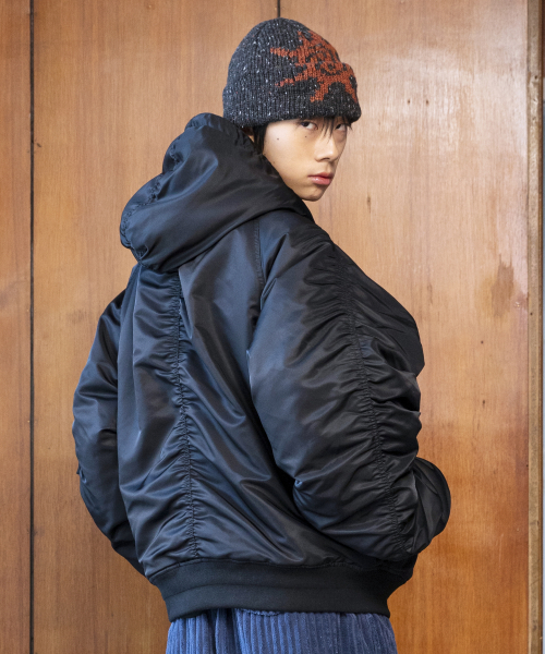 Короткая нейлоновая парка GJ107 Rework N2B (BLACK)