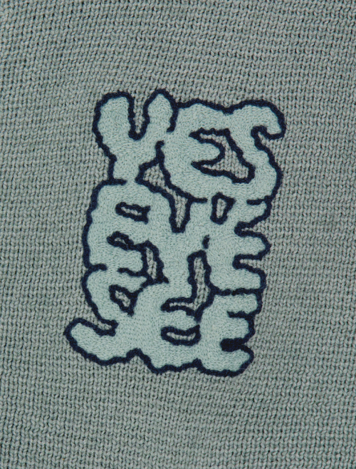Front Pocket knit Zip-up Ash Blue