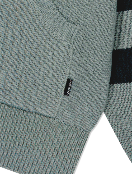 Front Pocket knit Zip-up Ash Blue
