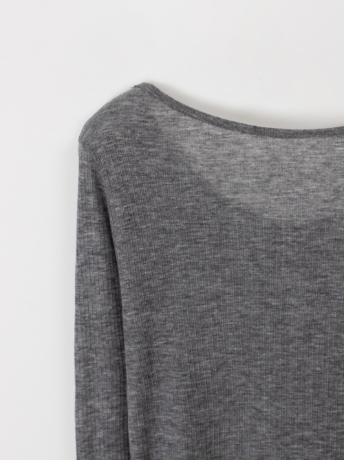 boat neck T (Grey)