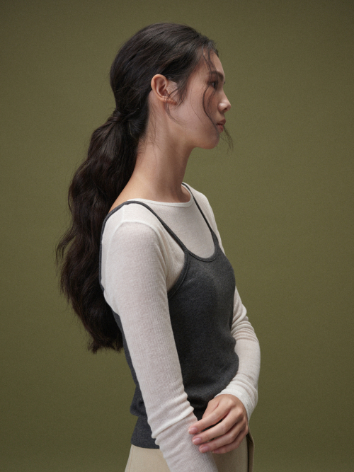 Angora sleeveless (Black)