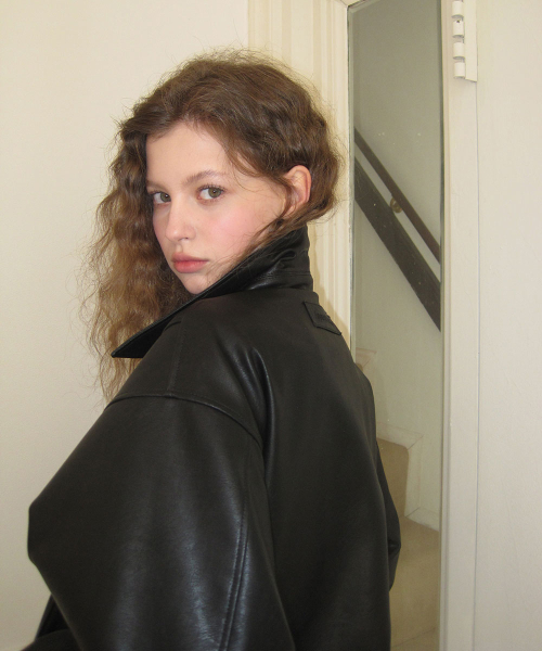Tail leather blouson - Black