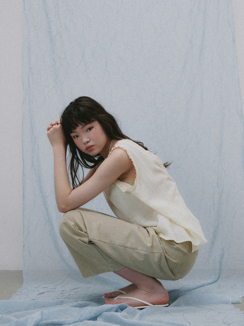 Peach bio cotton pants (beige)