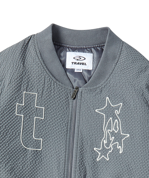 Легкая стеганая куртка в клетку Grayish Blue