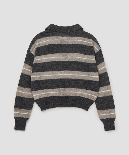 STRIPE KNIT POLO (2C)