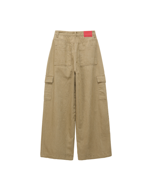 Stone Cargo Wide-Leg Pants (gray)