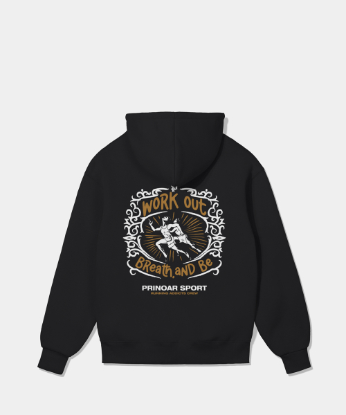 Худи на молнии Running Crew (с начесом на выбор), Black