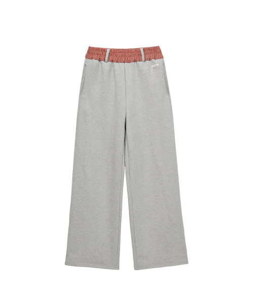 Check Banding Pants (melange gray)