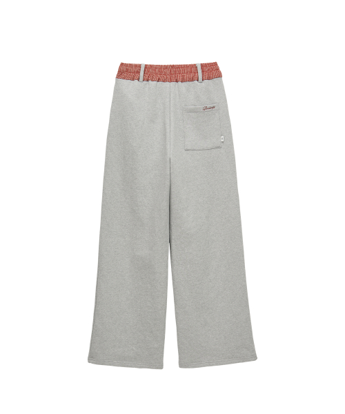 Check Banding Pants (melange gray)