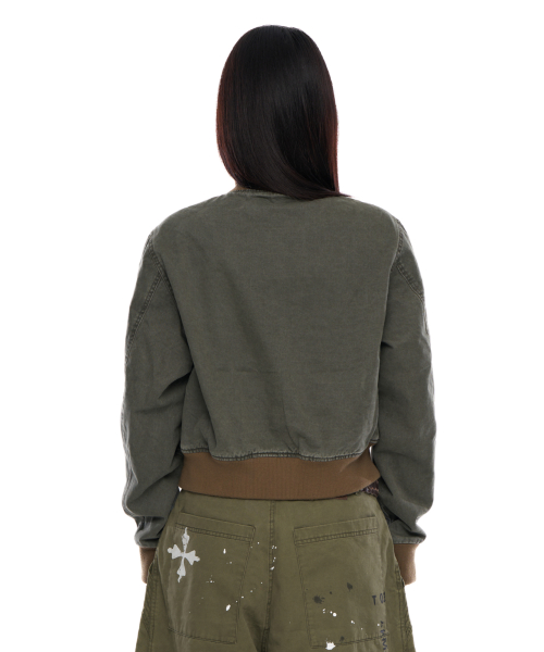 Washed Velcro Jacket (Khaki)