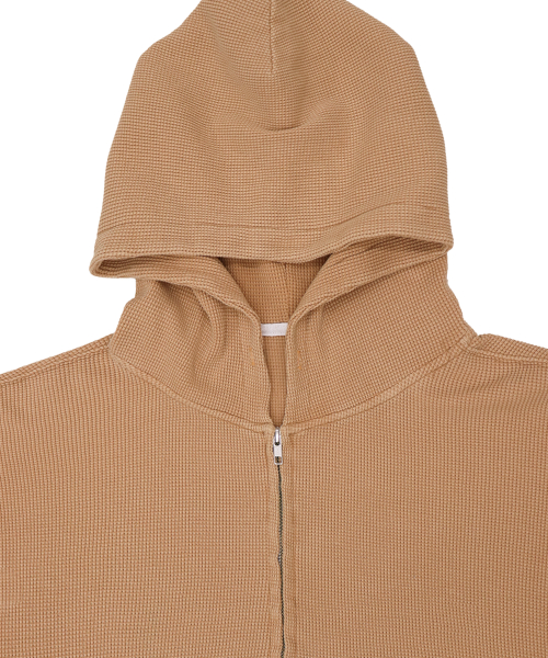 Gallery Waffle Hoodie Zip-Up - Ash Orange