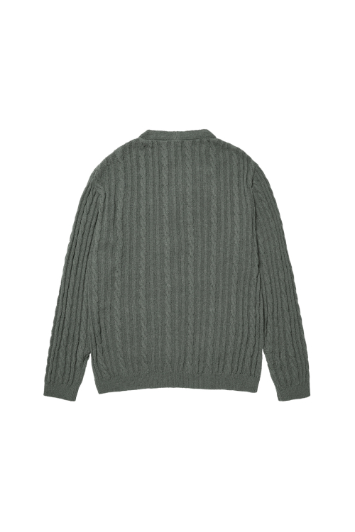 DEINET CABLE CARDIGAN IN CHARCOAL
