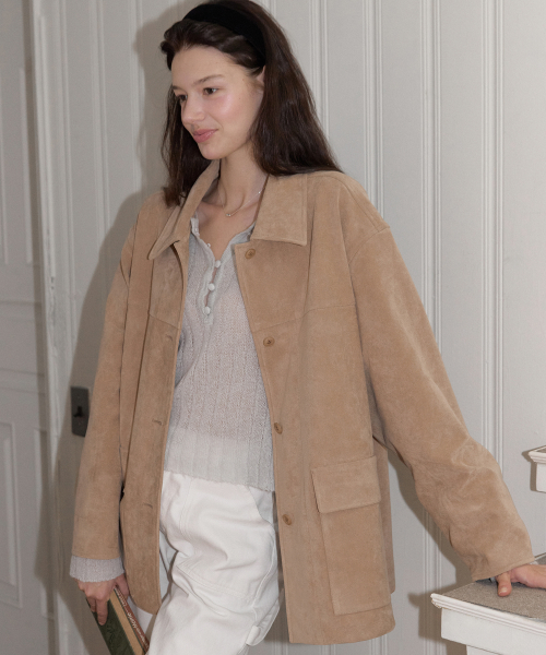 Suede Single Half Jacket_2Colors