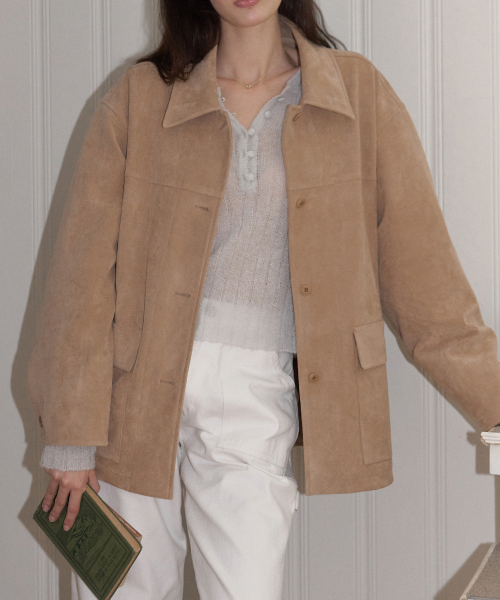 Suede Single Half Jacket_2Colors