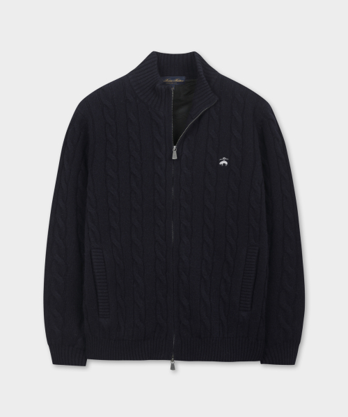 Cable Zip свитер (Dark Navy) (BBWCMBF406)