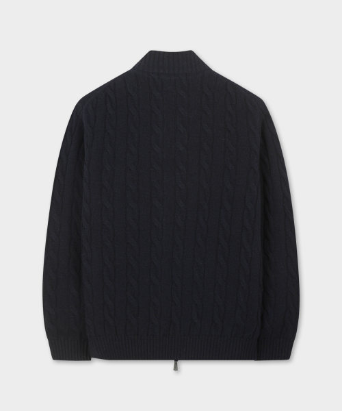 Cable Zip свитер (Dark Navy) (BBWCMBF406)