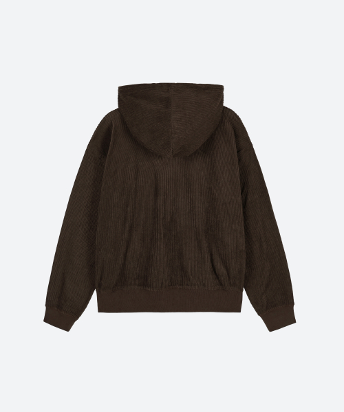 M.C UNISEX, Corduroy Hood zip-up / Brown