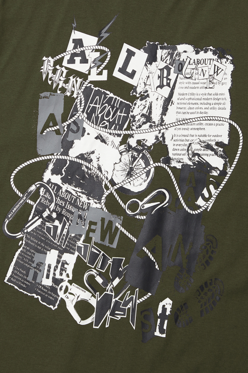 Лонгслив с граффити D-Khaki ANZ3TR02ADK
