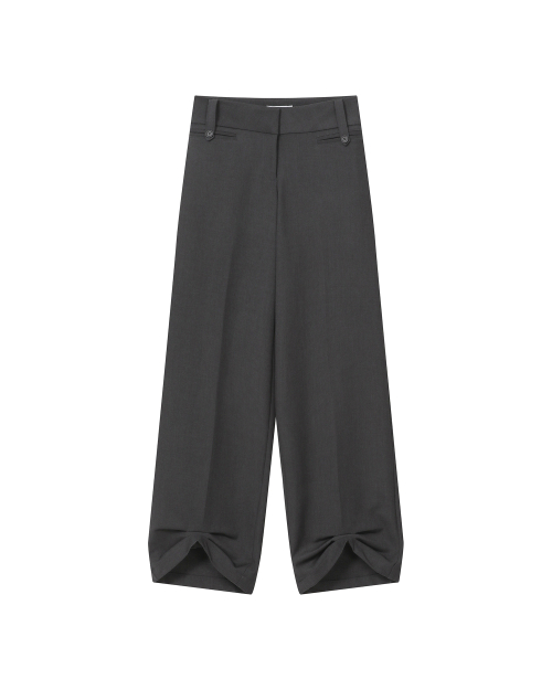 Tuck detail slacks pants CHARCOAL