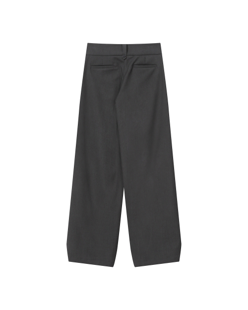 Tuck detail slacks pants CHARCOAL
