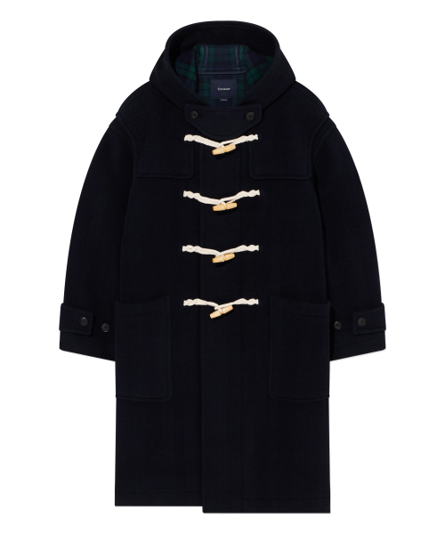 Клетчатый дафлкот с капюшоном Dark Navy (как у Субин)
