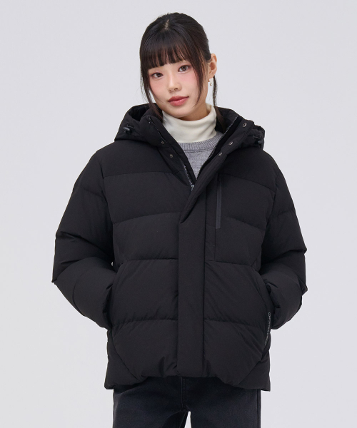 Унисекс пуховик со съемным капюшоном (Black)