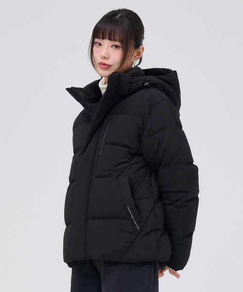 Унисекс пуховик со съемным капюшоном (Black)