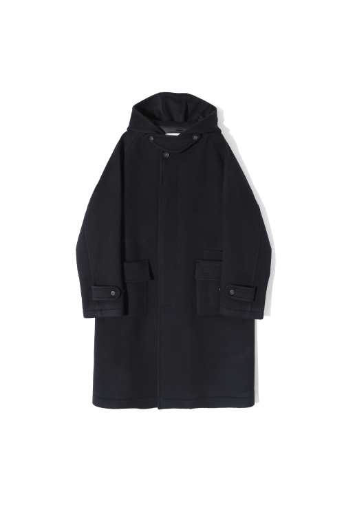 Longgrove Wool Hood Coat Dark Navy