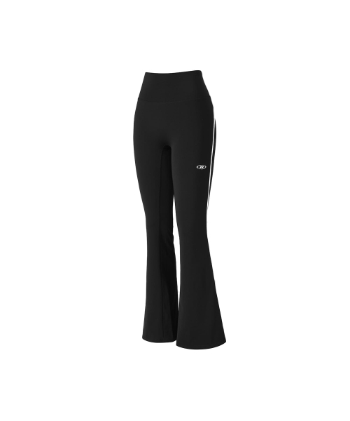 W PIPING FLEECE BOOTS CUT LEGGINGS [BLACK]