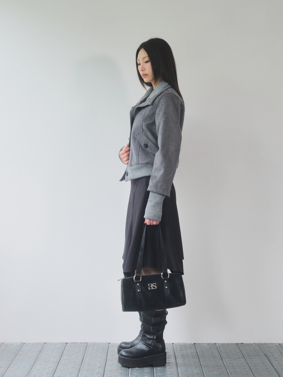 ジャケット・アウター ason DUMBO WOOL JACKET ☆as''on☆DUMBO WOOL JACKET / BLACK☆正規品/韓国送料込 (as