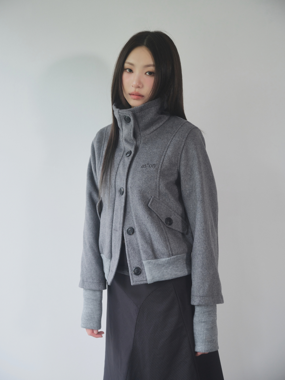 애즈온(ASON) DUMBO WOOL JACKET / GRAY - 사이즈 & 후기 | 무신사
