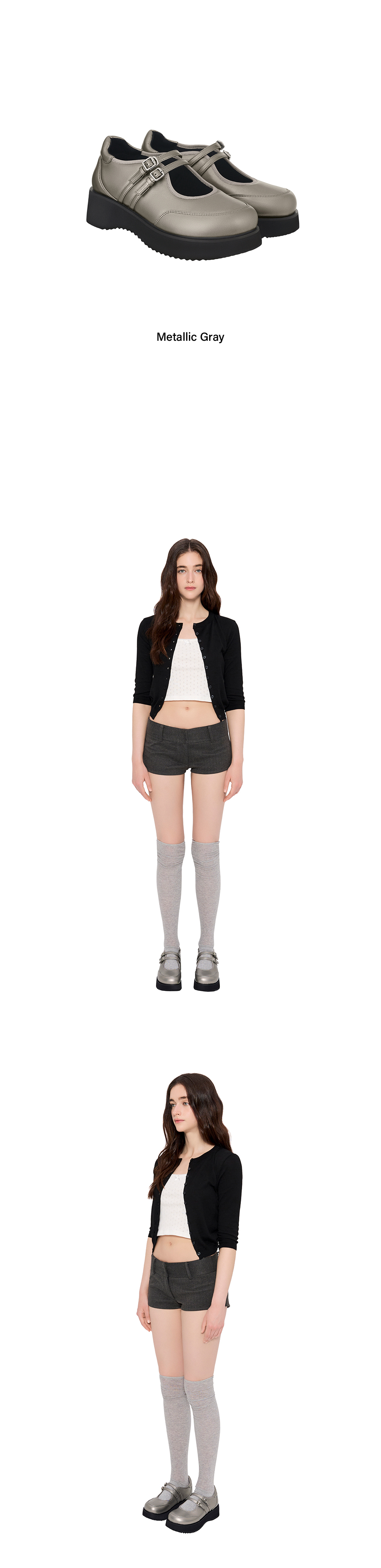HATCHED PLATFORM MARY JANE - 2 COLORS