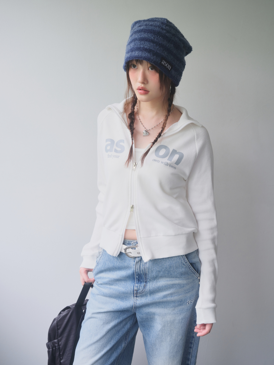 애즈온(ASON) SALT ZIP-UP / WHITE - 사이즈 & 후기 | 무신사