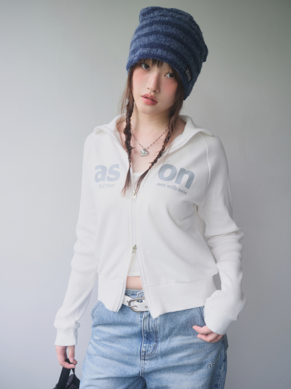 애즈온(ASON) SALT ZIP-UP / WHITE - 사이즈 & 후기 | 무신사