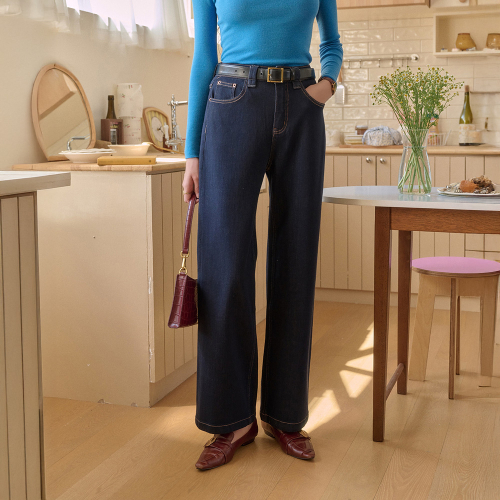 SR_Fit stretch wide-leg pants_2color